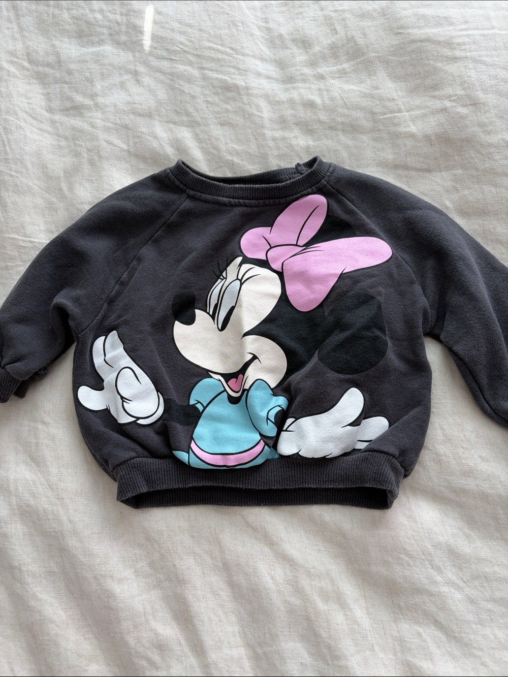 Zara Black Baby Sweatshirt with Minnie Mouse